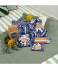 Shower Cap | Navy Natives | Linen